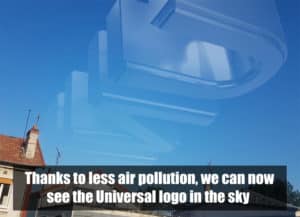 university logo on the sky