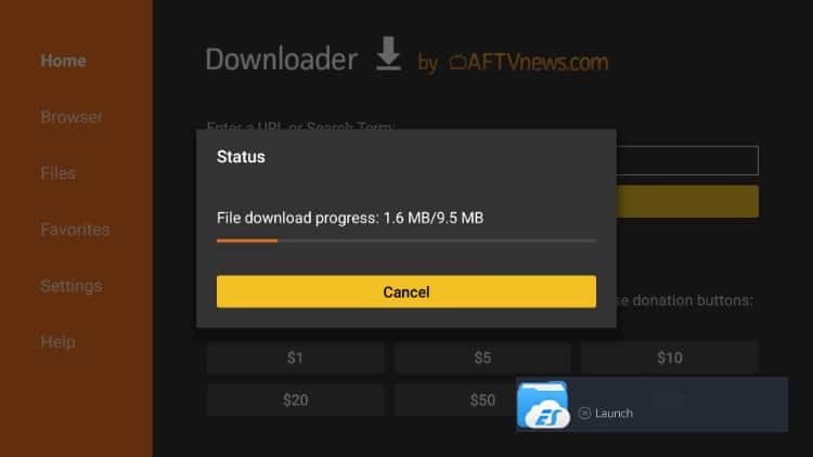 Strix APK will start downloading to your firestick