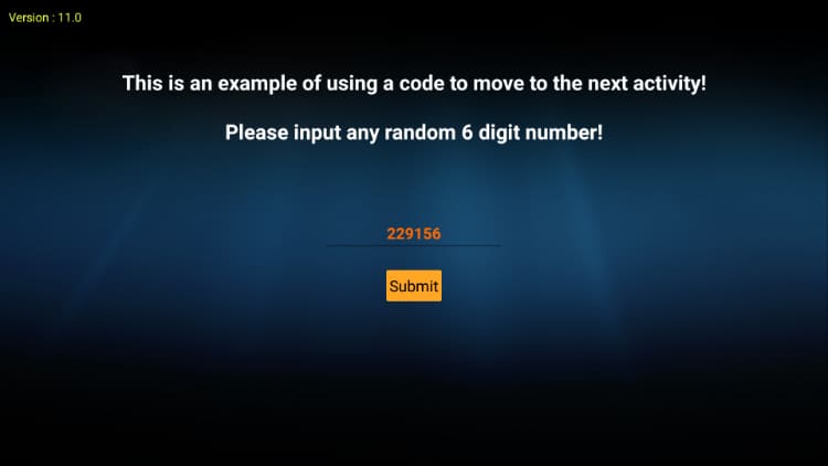 Enter a random code into Strix application to access the supplied streams