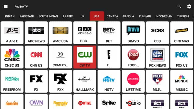 RedBox TV Channels overview