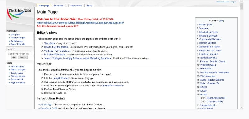 Hidden Wiki is one of the Best Dark web Websites