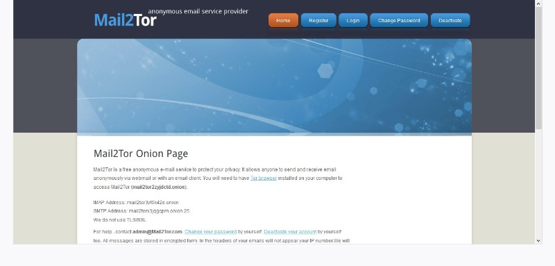 mail2Tor is an email service on the dark web