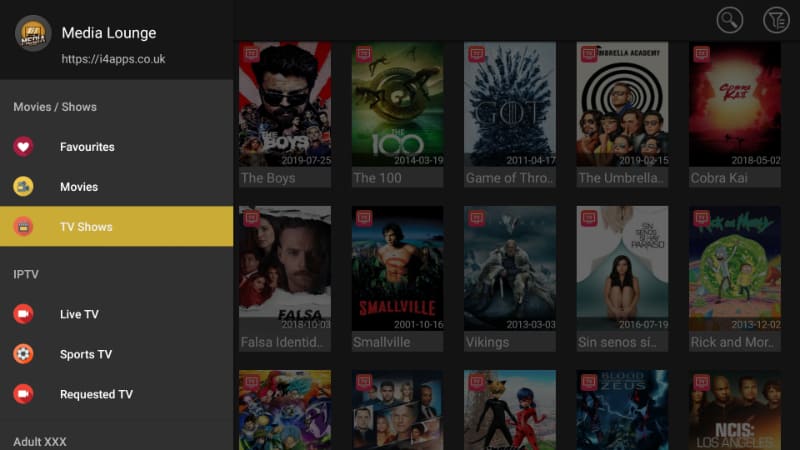 After the install, you'll be able to watch TV Shows on Media Lounge app