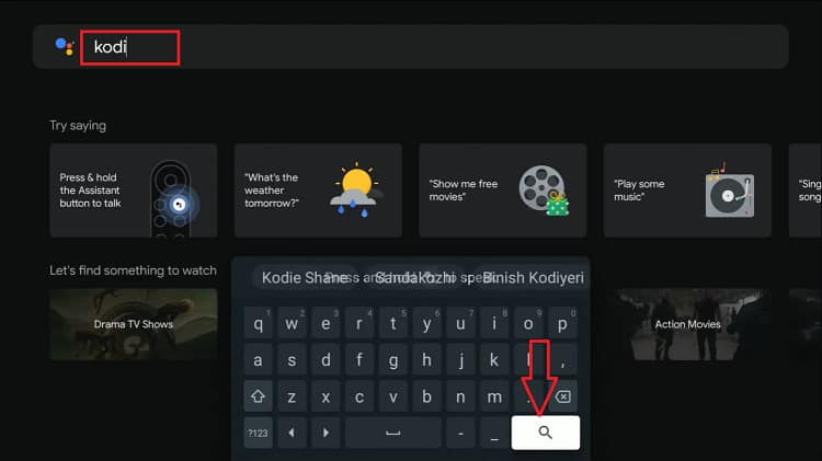 Searching Kodi on Chromecast