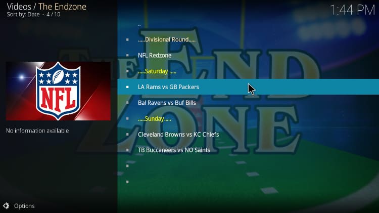 Upcoming events on EndZone