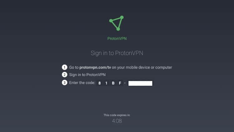 Logging in to ProtonVPN Firestick