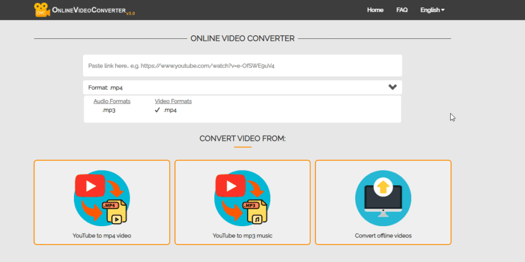Online Video Converter provides exactly what it advertises: convert videos to MP3 or MP4 format