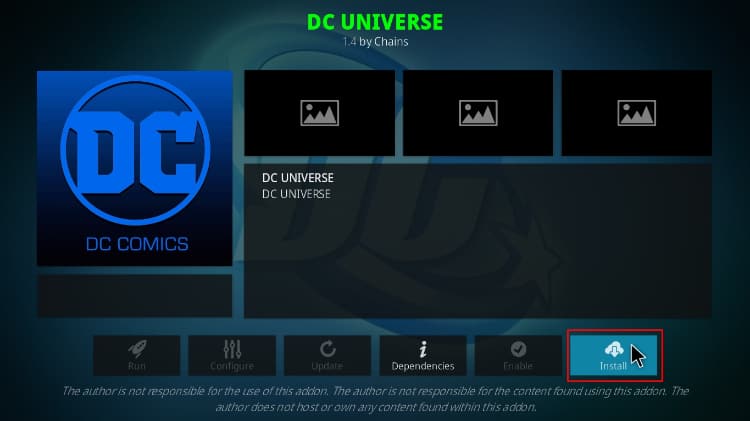 install DC Universe Kodi Addon