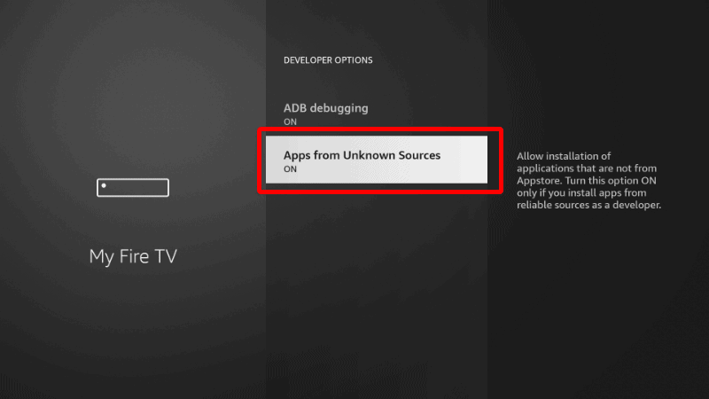 To Install AppLinked on Firestick enable Apps From Unknown Sources