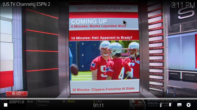 Watch all type of sports after the Q Sports Addon install process ends on Kodi