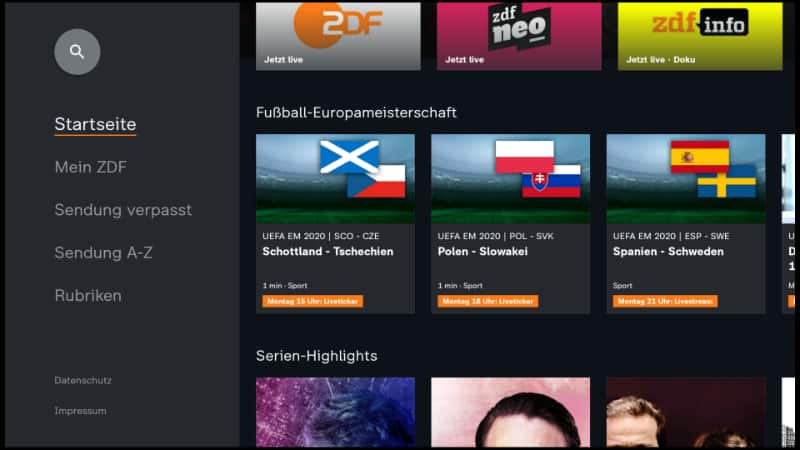 Watch Euro 2021 for free on Firestick using ZDF
