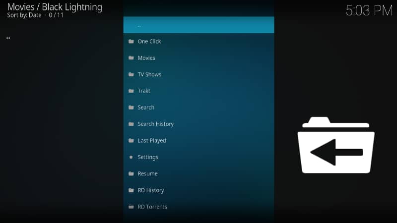 Black Lightning Kodi addon home page