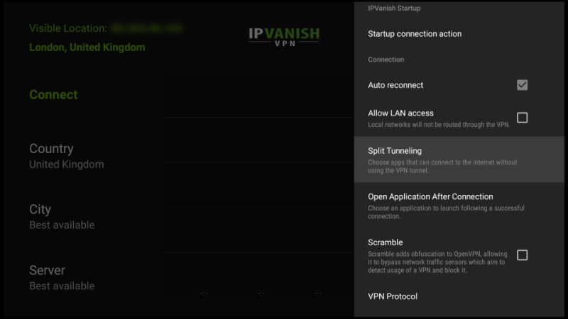 IPVanish settings Firestick