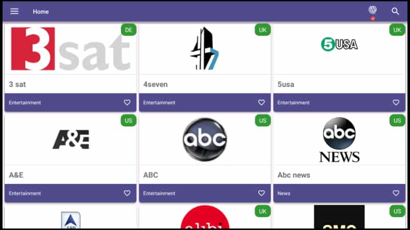 TVMob Channels after the install on Firestick or Fire TV