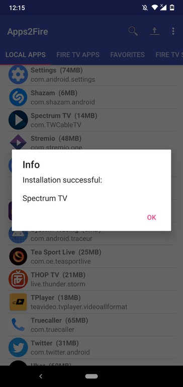 Spectrum TV installed on Firestick