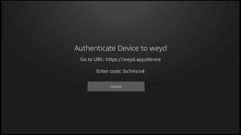 Authenticating Weyd account