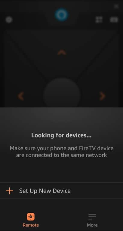 Amazon Fire TV remote app is searching for devices