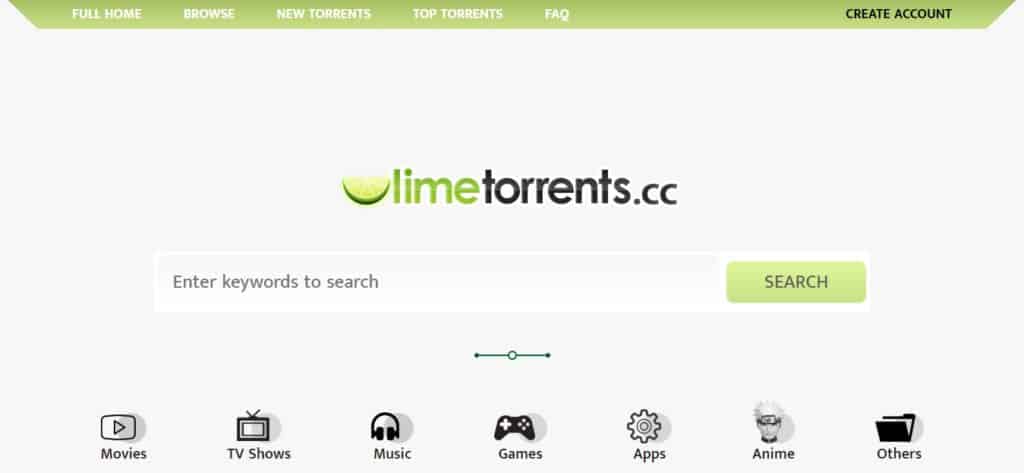 Limetorrents Home Page