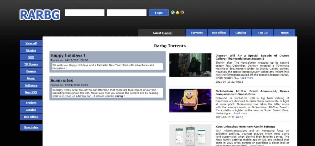 RARBG.to is a super popular torrent sites for movies and any other content