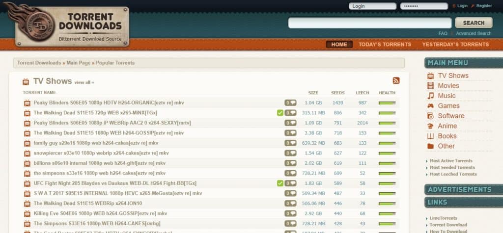 TorrentDownloads is a decent torrent site for movies