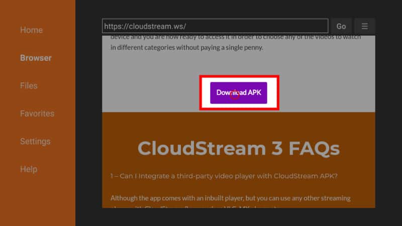 Download Cloudstream 3 APK file to install the app on Firestick