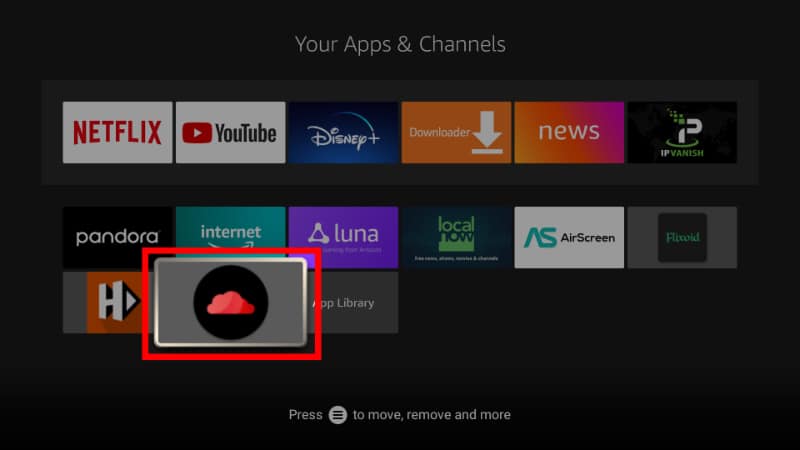 Cloudstream 3 app installed on Firestick using it's APK file