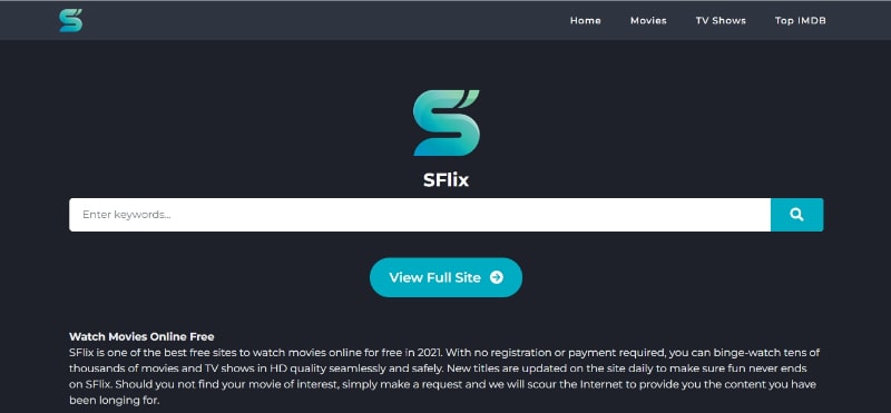 SFlix is one of the best free alternatives to CineB streaming site