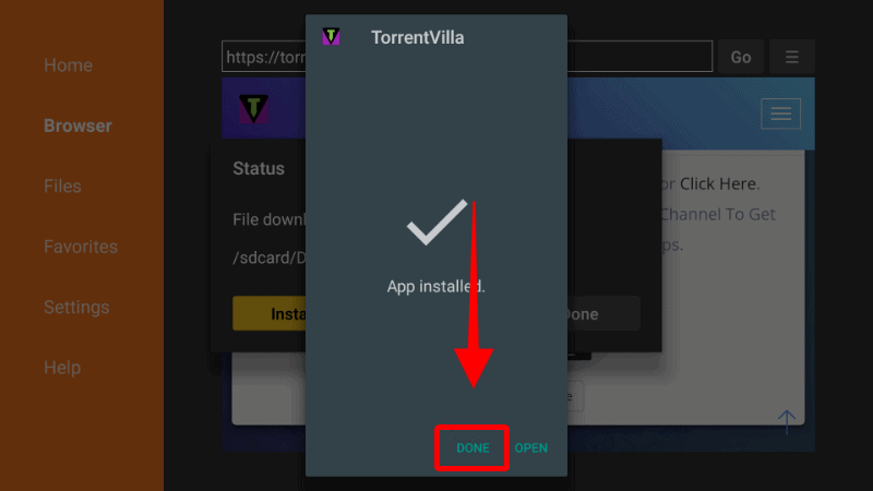 Torrentvilla apk installed