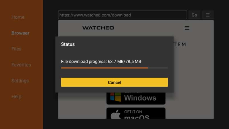 Downloading - install watched on Firestick