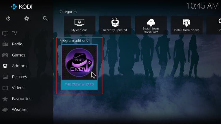 Use The Crew Wizard to install the CrewNique Build on Kodi