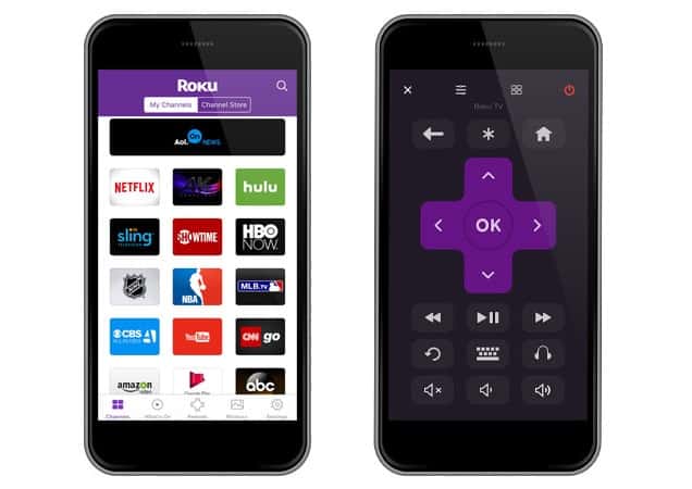 Roku remote app main page and remote functionality