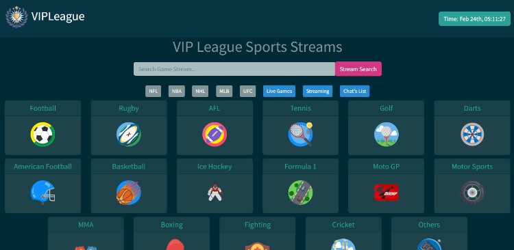 VIPLeague sports streaming site