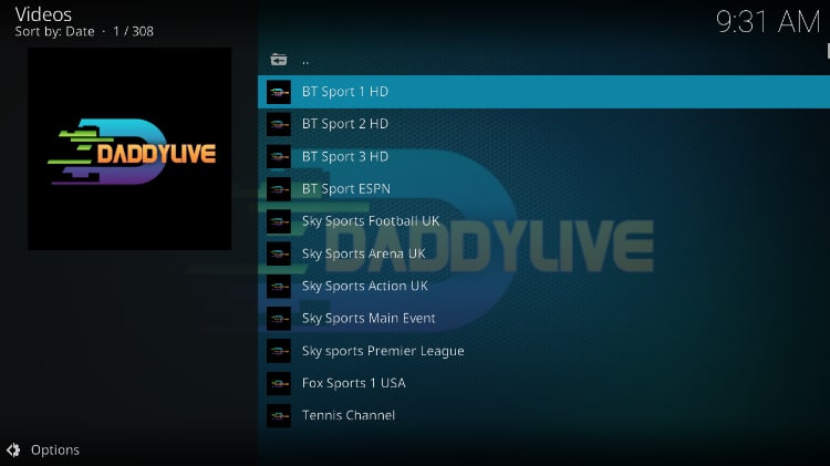 Live TV Channels list