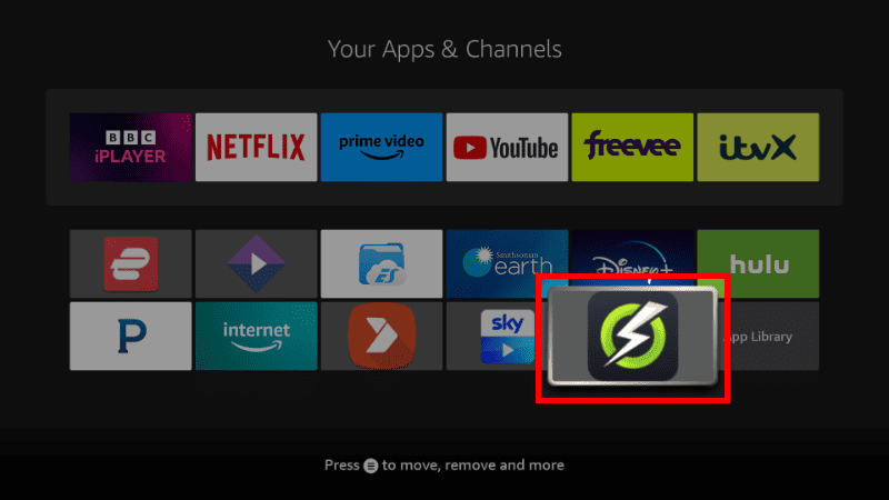 OnStream apk installed on Firestick