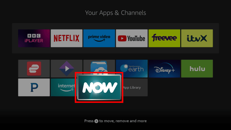 Now TV installed on Firestick