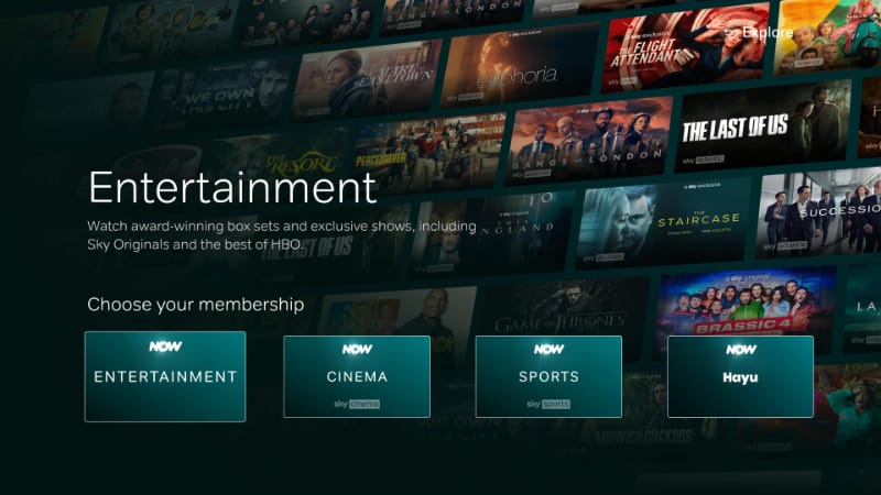 Choose from the available Packages after you install Now TV streaming app