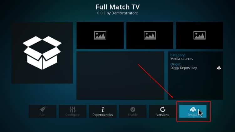 install Full Match TV Kodi addon