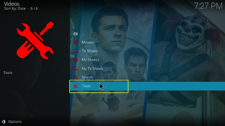 After the install you'll find Tools option on Zoro Kodi Addon