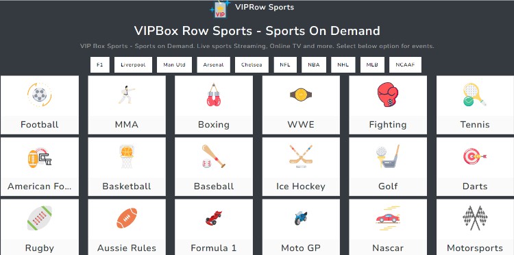 VIPRow Sports is one best stream2watch alternatives