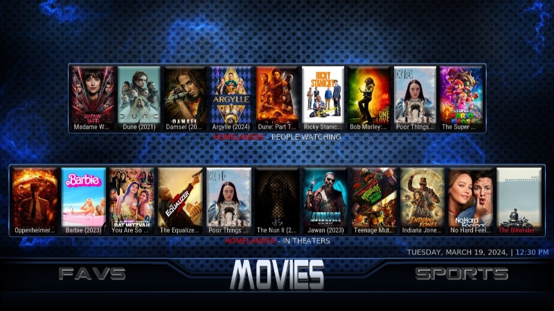 Sports Plus Kodi Build Main Menu - Movies Section