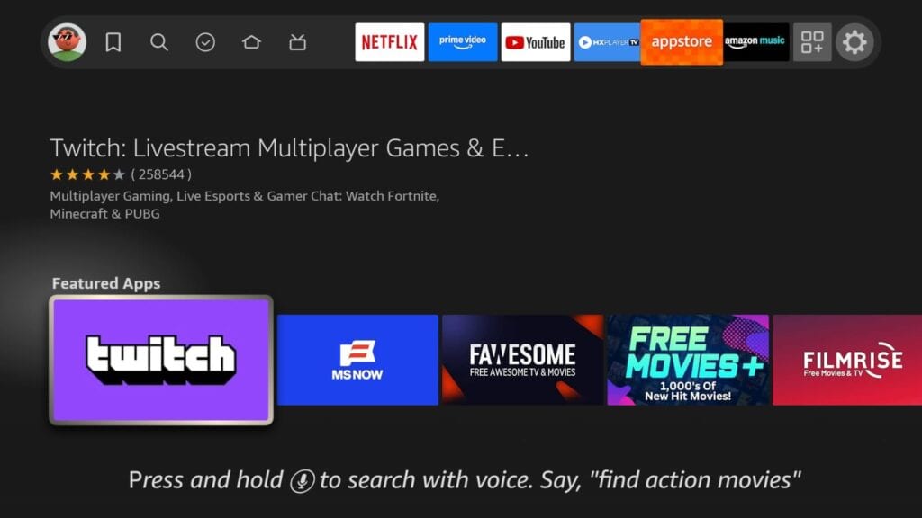 Navigate to the Amazon App Store on the home screen