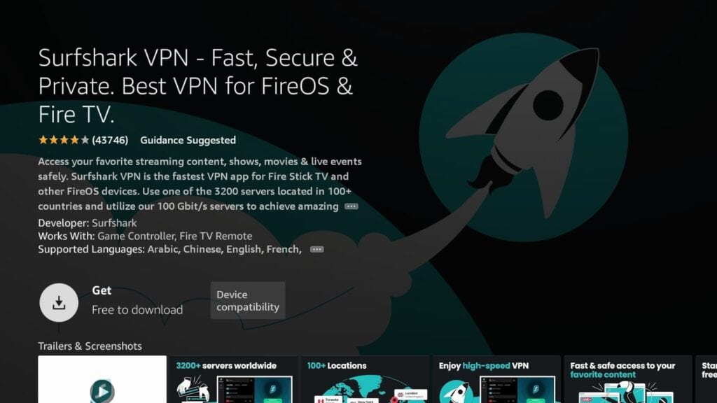 surfshark firetv store