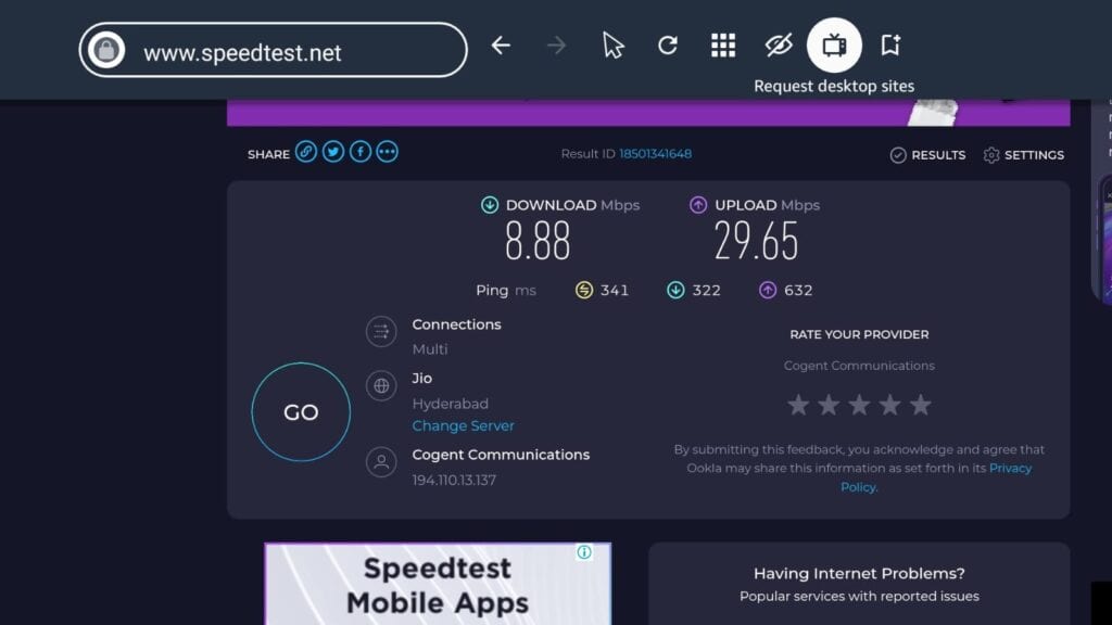cyberghost speedtest