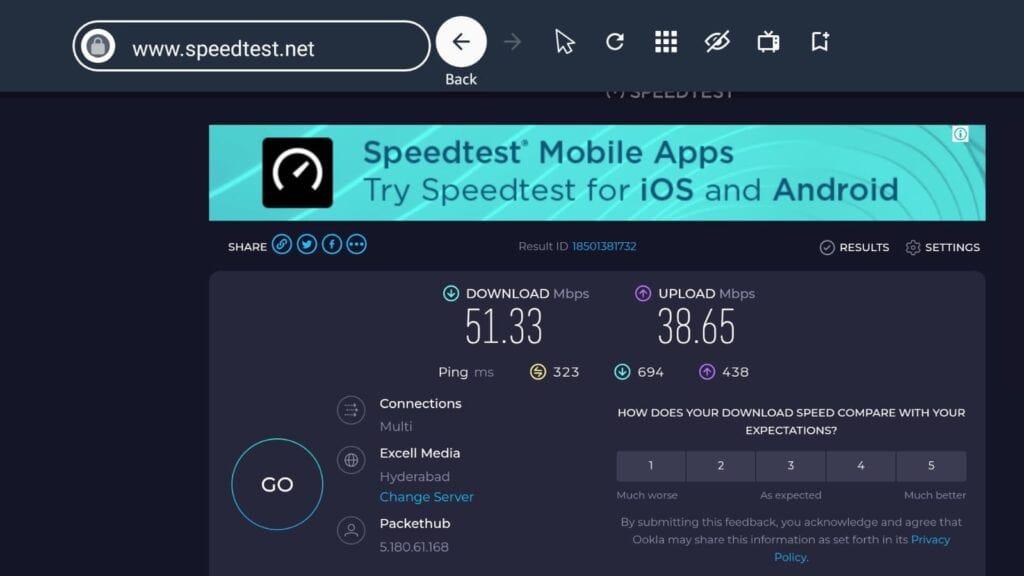 NordVPN speedtest