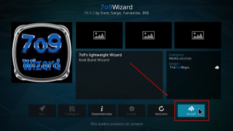 Install 709 Wizard Program Addon