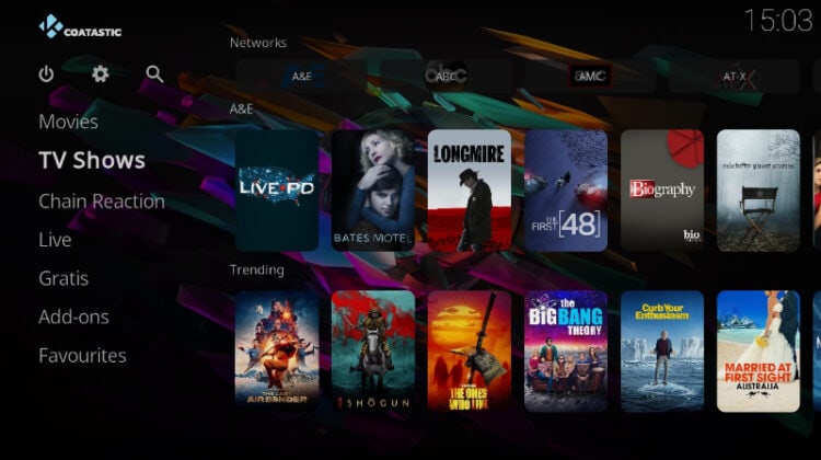 COAtastic Kodi Addon Menu - TV Shows