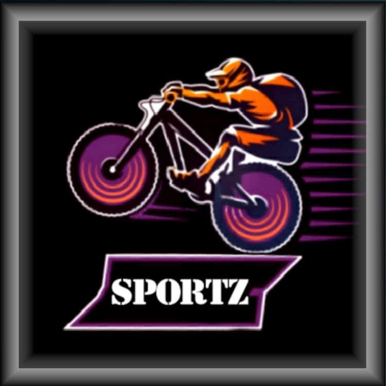 Vibrant neon mountain biker illustration for sports and outdoor activities.
