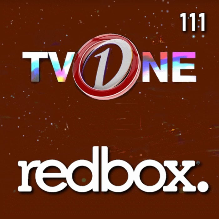 Redbox TV One logo on a red background with channel number 111, representing streaming and cable TV content.