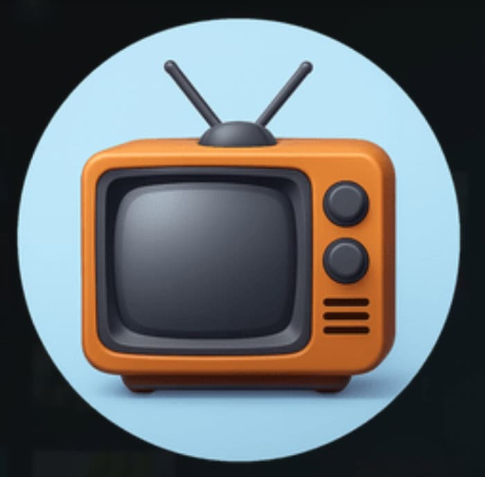 Vintage orange television with antennas and knobs, symbolizing entertainment and media.