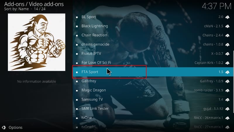 FTA Sport Kodi Addon